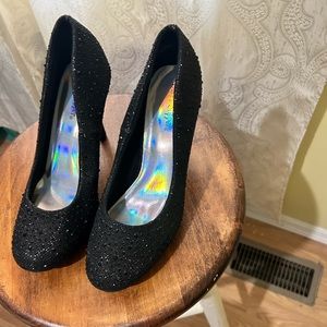 Black Rhinestone pumps